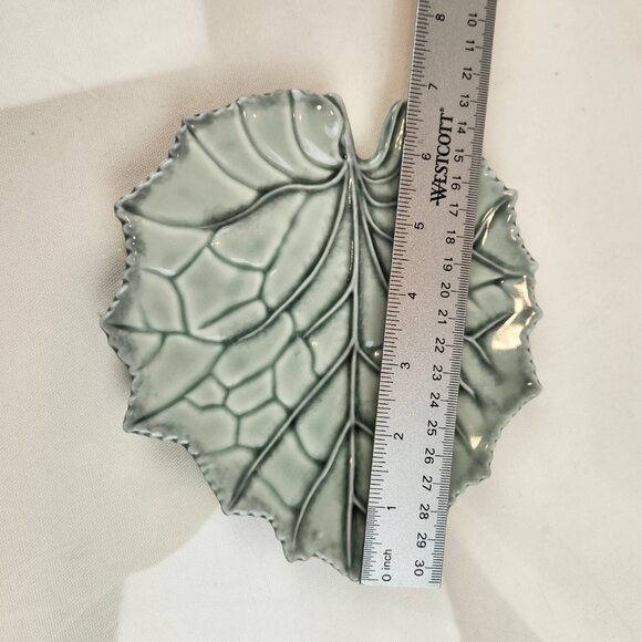 Christian Tortu Paris Leaf Plate VTG Ceramic Botanical Accent French Art Pottery - Picture 9 of 10